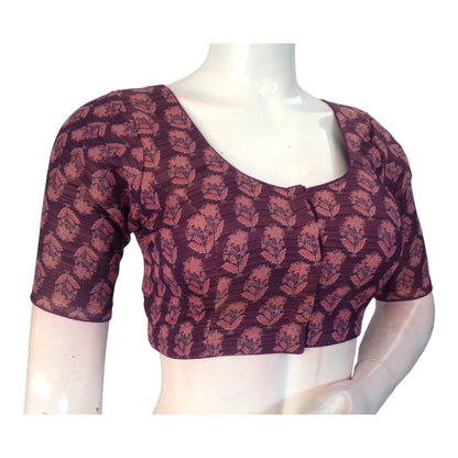 Regal Purple Tissue Silk Blouses Online | Designer Indian Cholis