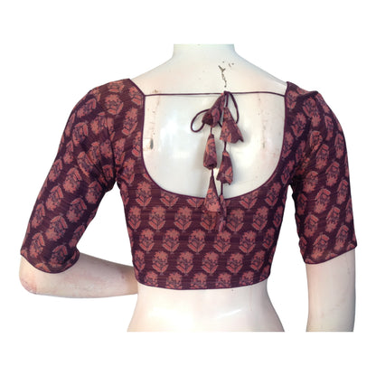 Regal Purple Tissue Silk Blouses Online | Designer Indian Cholis