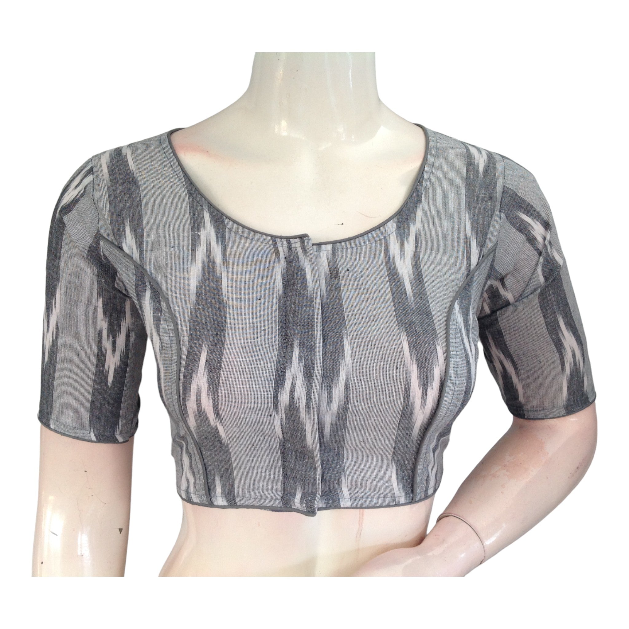 Grey high neck blouse hotsell