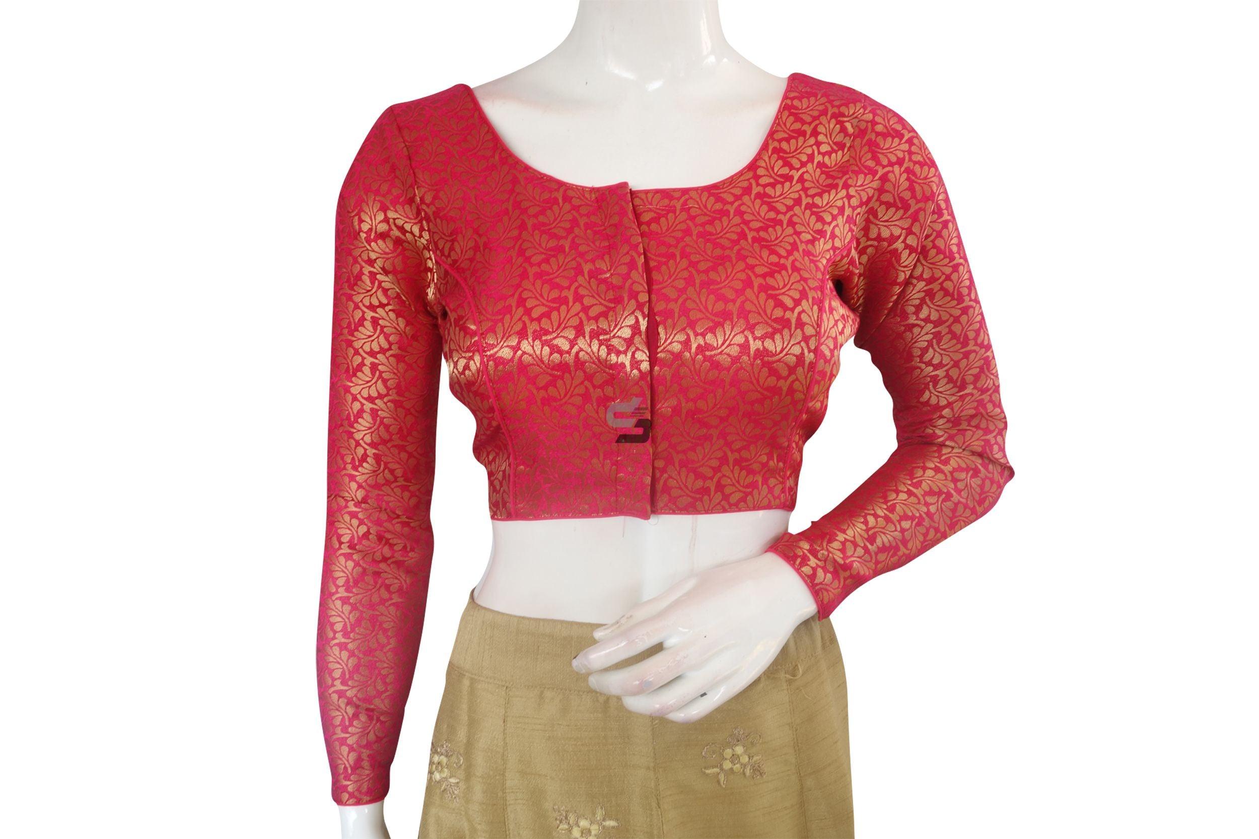 Brocade full store sleeve blouse designs