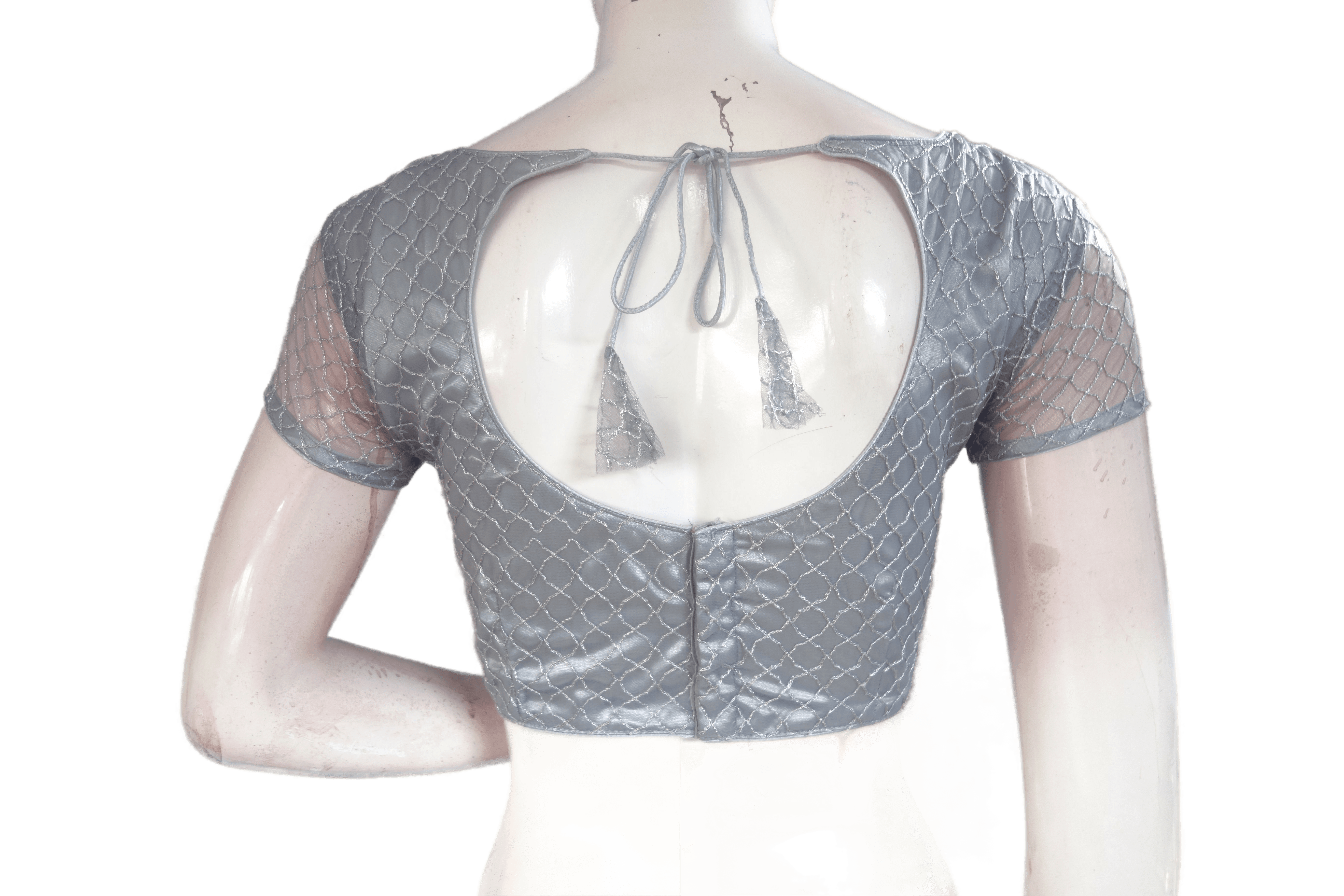 Embroidered Silk Steel Grey Saree|SARV142257