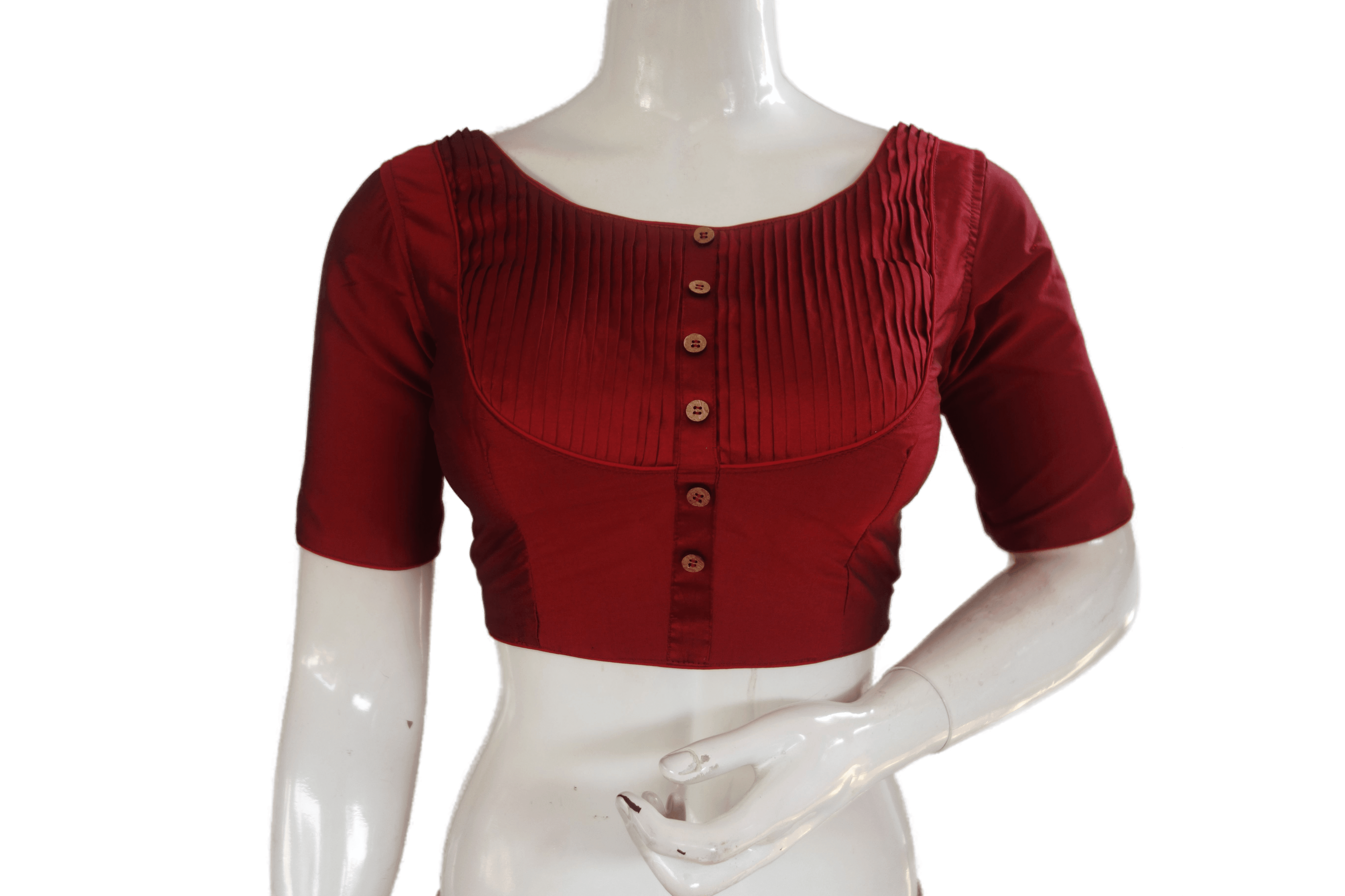 Maroon Pure Satin Silk Pearl Hand Embroidered Blouse – Talking Threads