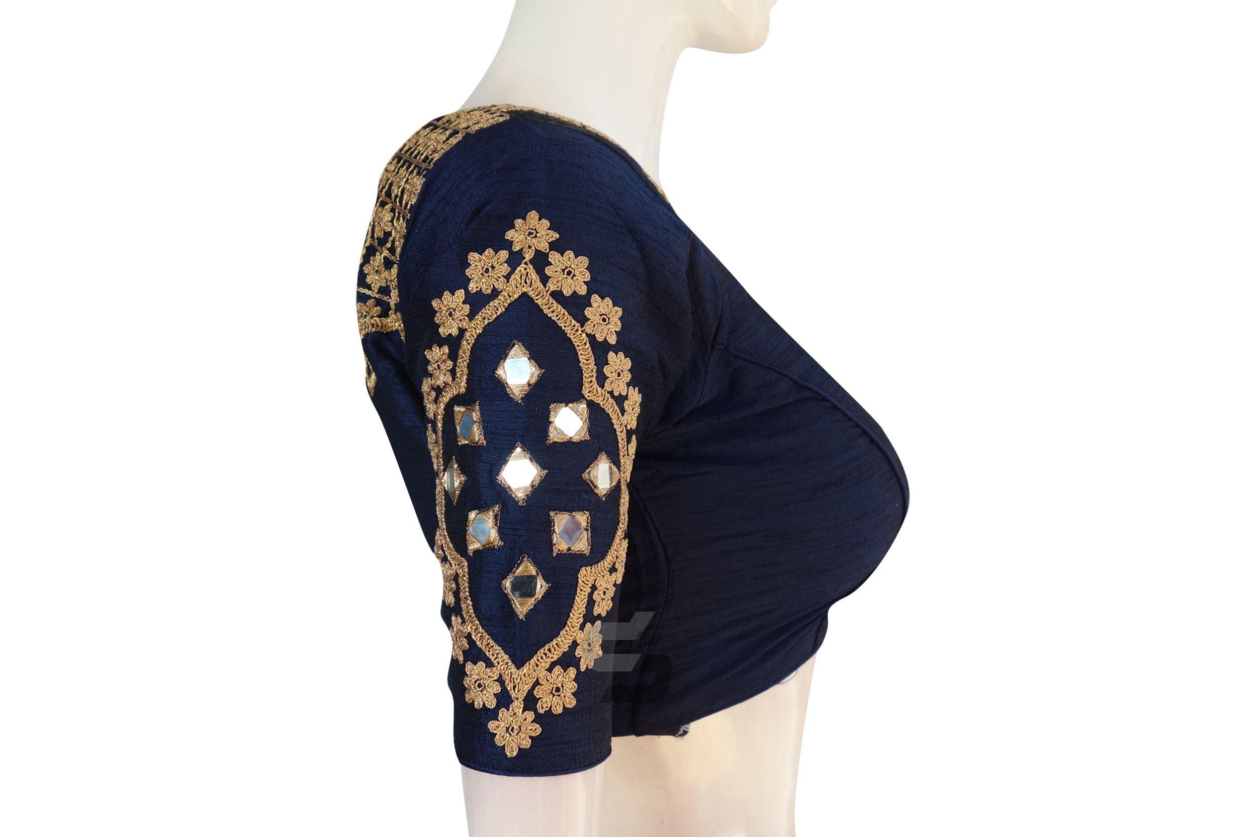 Navy blue 2025 high neck blouse