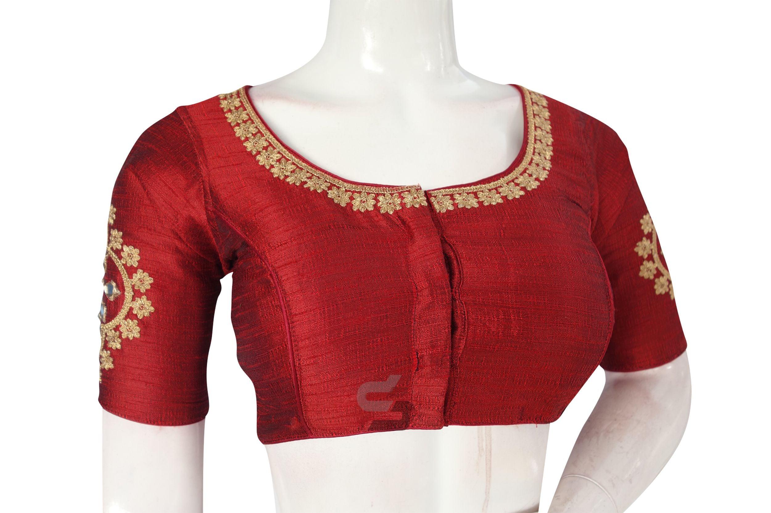 Readymade Maroon Banarasi Silk Saree Blouse, Designer Saree Blouse,  Banarasi Silk Sari Blouse, Sari Top , Indian Sari Blouse, Saree Blouse -  Etsy