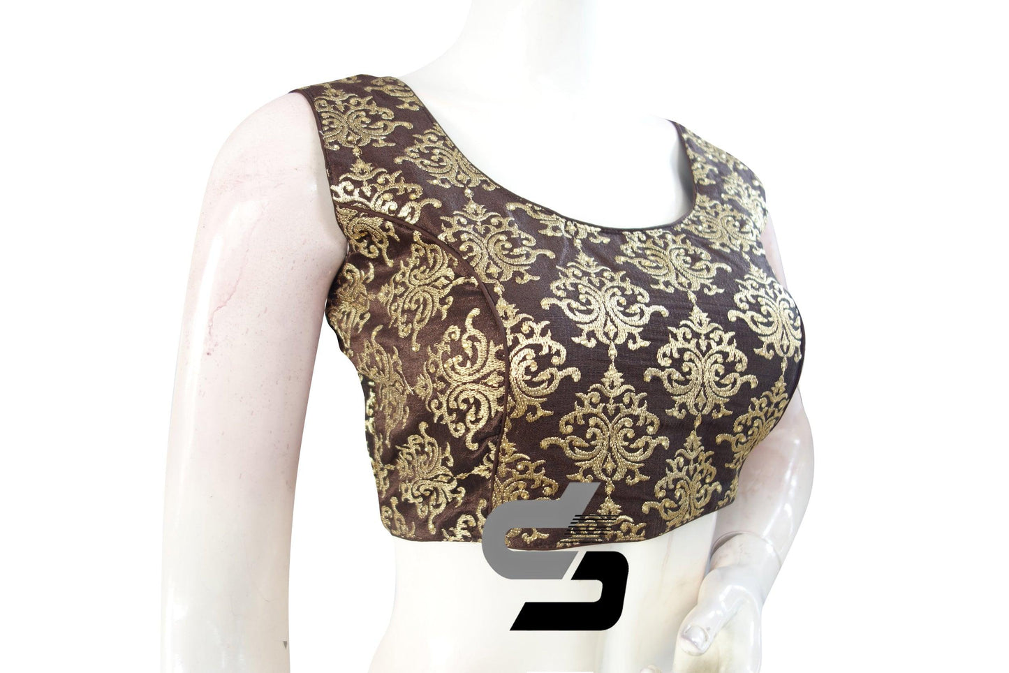 Brown Color Embroidery Party Wear Readymade Blouse - D3blouses