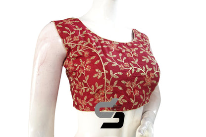 Maroon Color Embroidery Party Wear Readymade Blouse - D3blouses