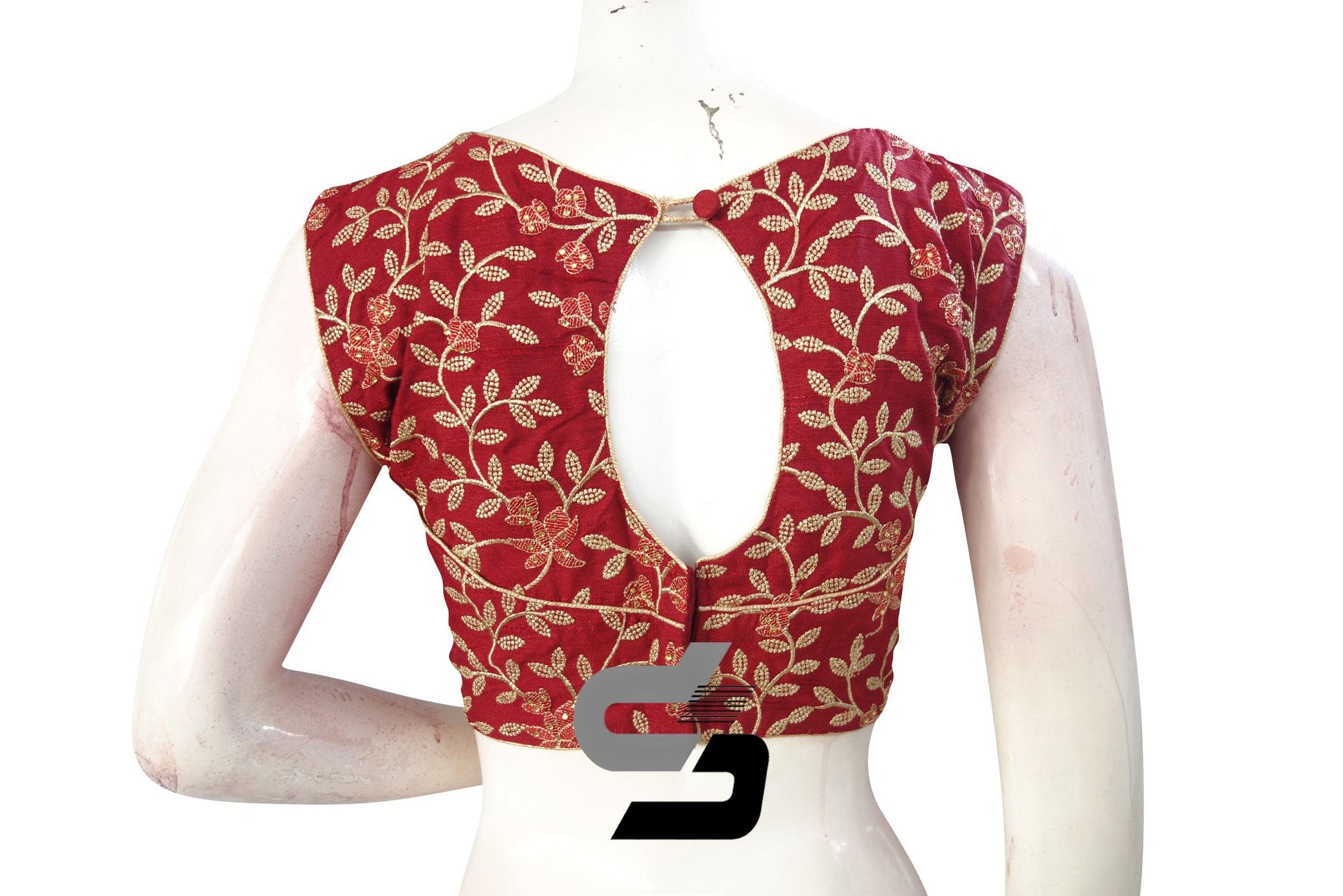 Maroon Color Embroidery Party Wear Readymade Blouse - D3blouses