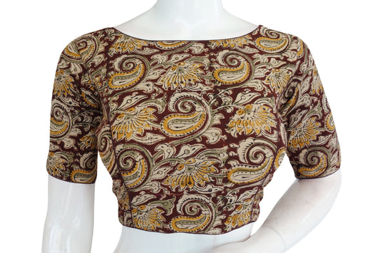 kalamkari boat neck readymade saree blouse 13