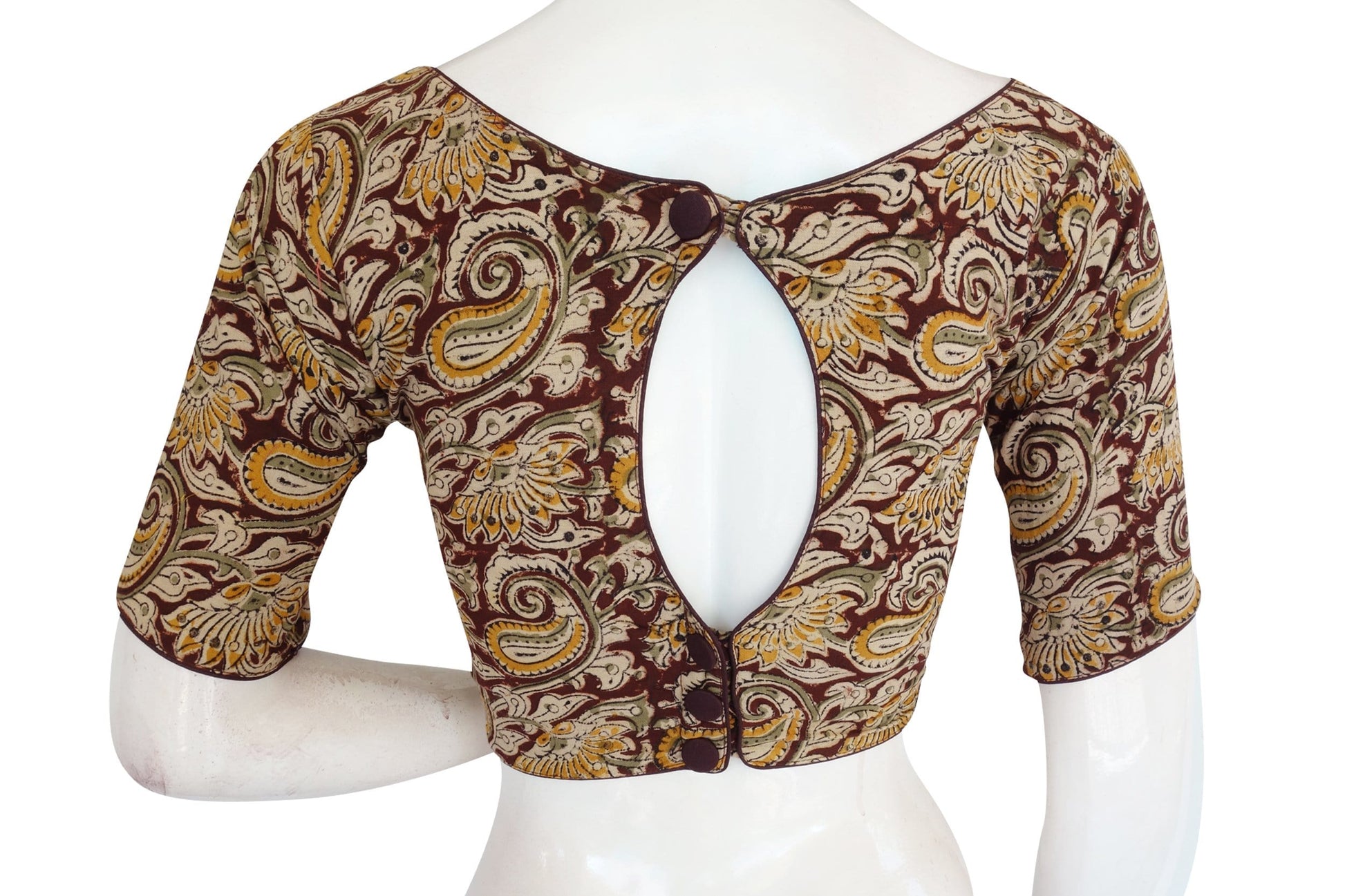 kalamkari boat neck readymade saree blouse 13